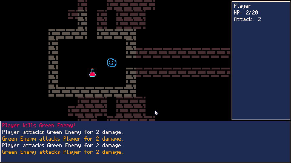 Picking up a potion